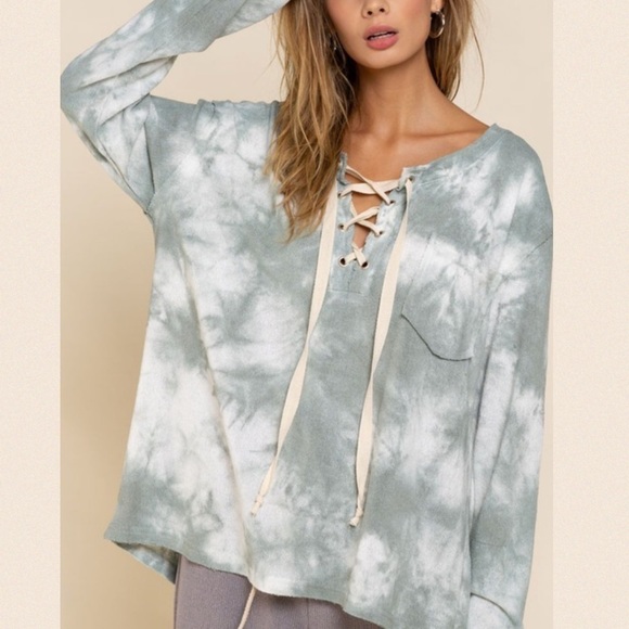 Galaxy Black Splash Tie Dye Cotton Lace Up - Picture 4 of 5